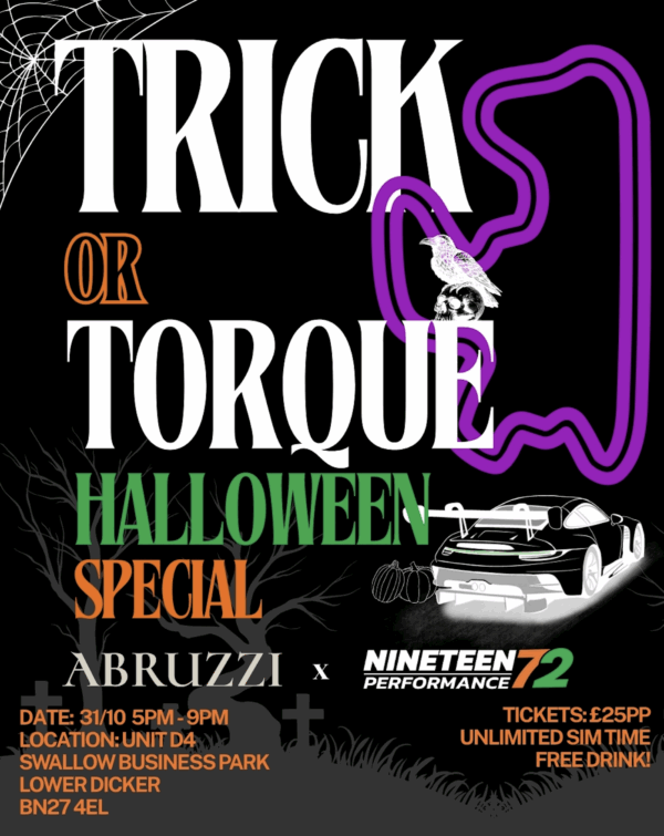 NINETEEN72 TICKET TRICK OR TORQUE HALLOWEEN EVENT AT ABRUZZI - 31/10/25